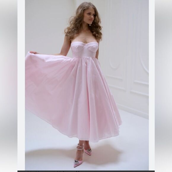 Selkie High Court Midi dress baby soft pink size 6x - Picture 3 of 11